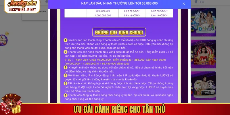 Ưu đãi dành riêng cho tân thủ Ưu đãi dành riêng cho tân thủ